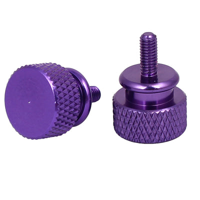 Harfington Computer PC Case Aluminum Alloy Knurled Thumb Screws Purple M3x7mm 10pcs