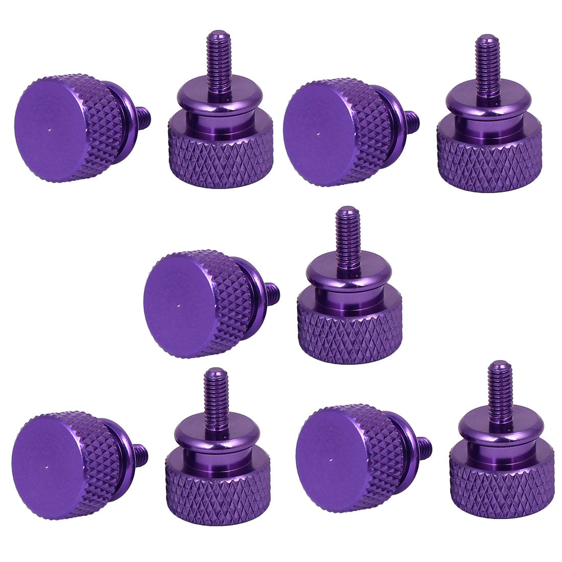 Harfington Computer PC Case Aluminum Alloy Knurled Thumb Screws Purple M3x7mm 10pcs