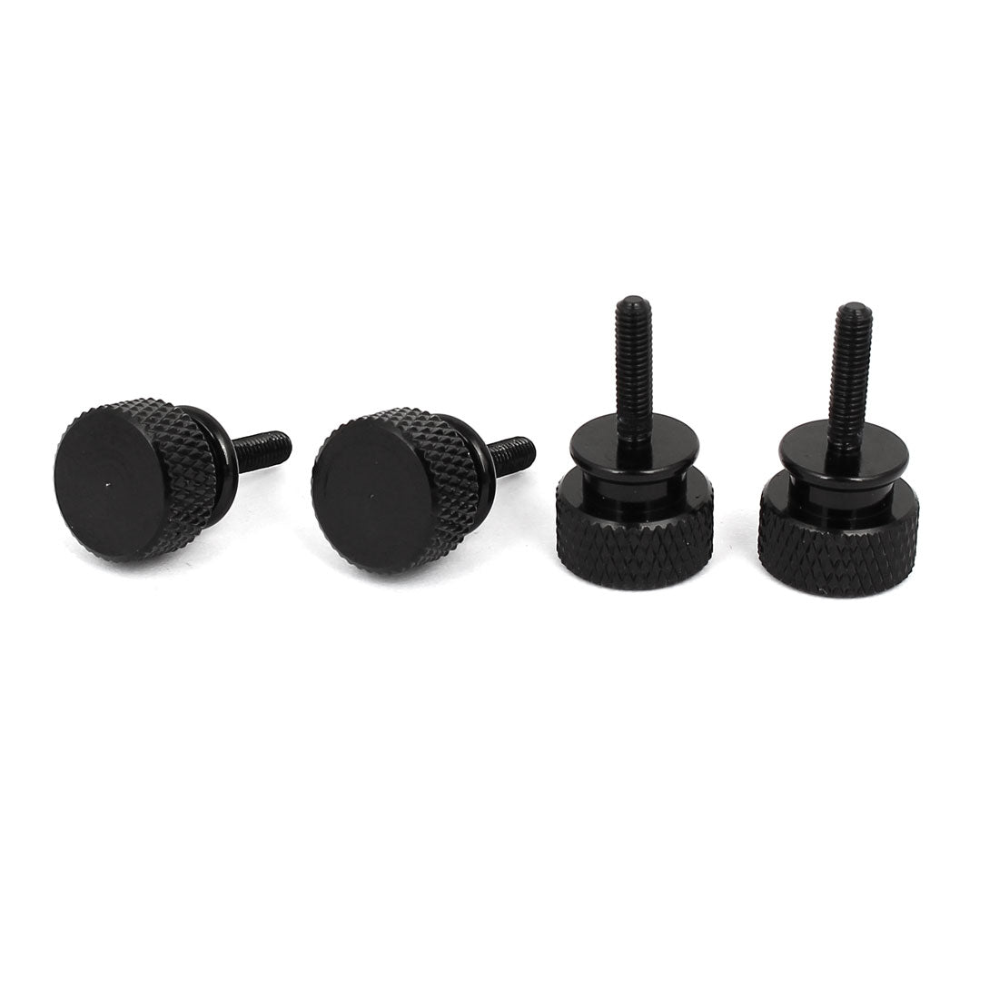 Harfington Computer PC Case Aluminum Alloy Knurled Thumb Screws Black M3x12mm 4pcs