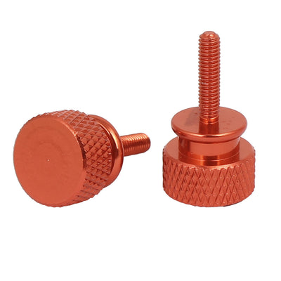 Harfington Computer PC Case Aluminum Alloy Knurled Thumb Screws Orange M3x12mm 4pcs