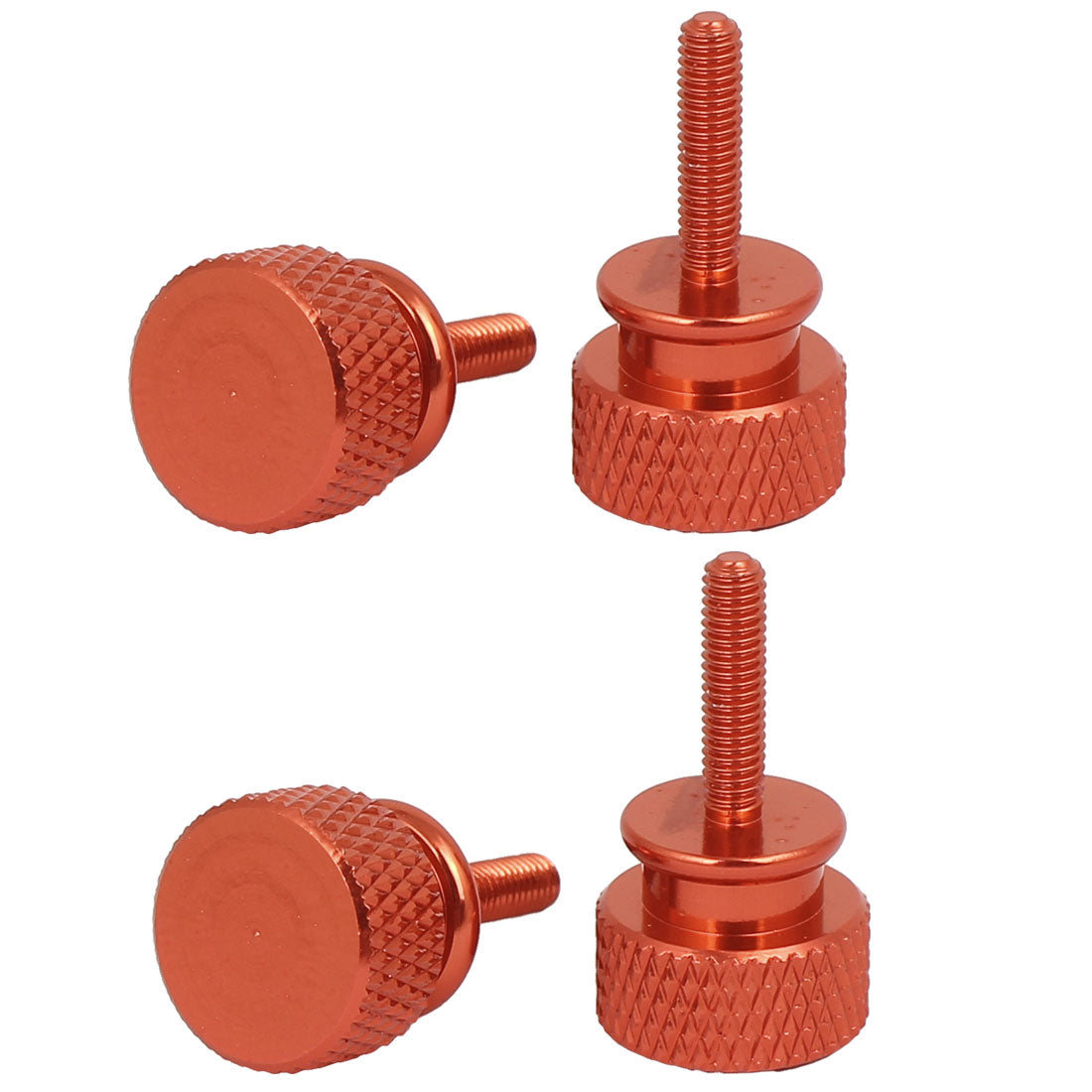 Harfington Computer PC Case Aluminum Alloy Knurled Thumb Screws Orange M3x12mm 4pcs