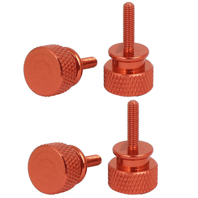 Harfington Computer PC Case Aluminum Alloy Knurled Thumb Screws Orange M3x12mm 4pcs