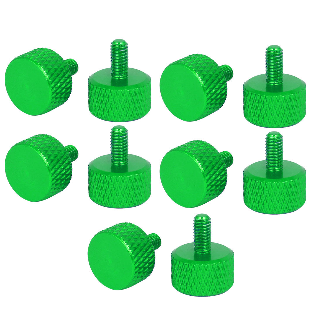 Harfington Computer PC Graphics Card Aluminum Alloy Knurled Thumb Screws Green M3x6mm 10pcs