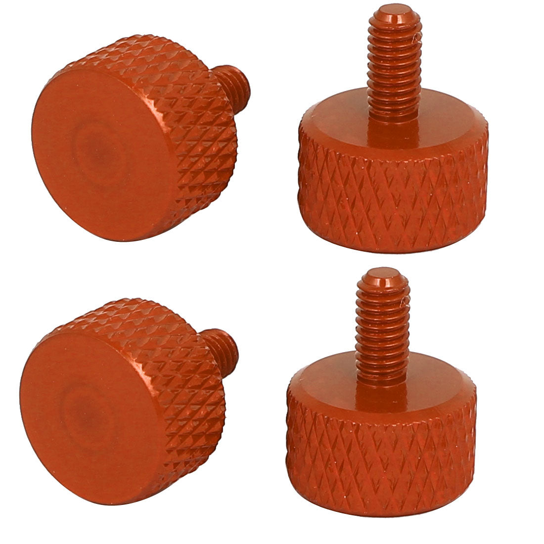 Harfington Computer PC Graphics Card Aluminum Alloy Knurled Thumb Screws Orange M3x6mm 4pcs