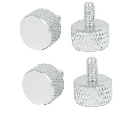 Harfington Computer PC Graphics Card Knurled Thumb Screws Silver Tone M3x6mm 4pcs
