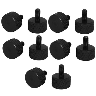 Harfington Computer PC Graphics Card Aluminum Alloy Knurled Thumb Screws Black M3x6mm 10pcs