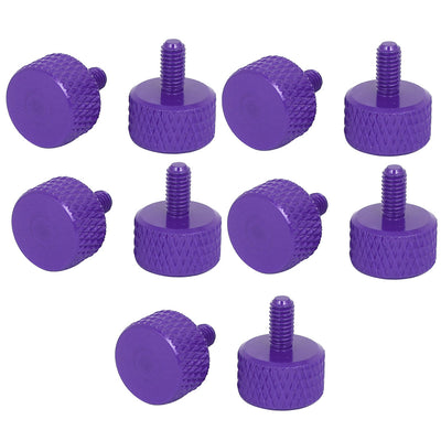 Harfington Computer PC Graphics Card Aluminum Alloy Knurled Thumb Screws Purple M3x6mm 10pcs