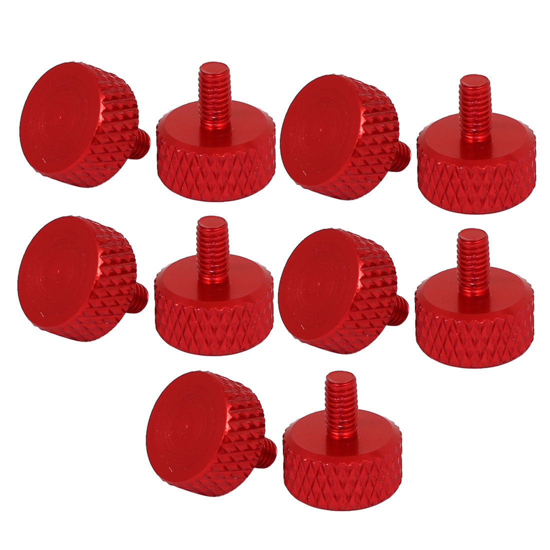 Harfington Computer PC Graphics Card Flat Head Knurled Thumb Screws Wine Red M3.5x6mm 10pcs