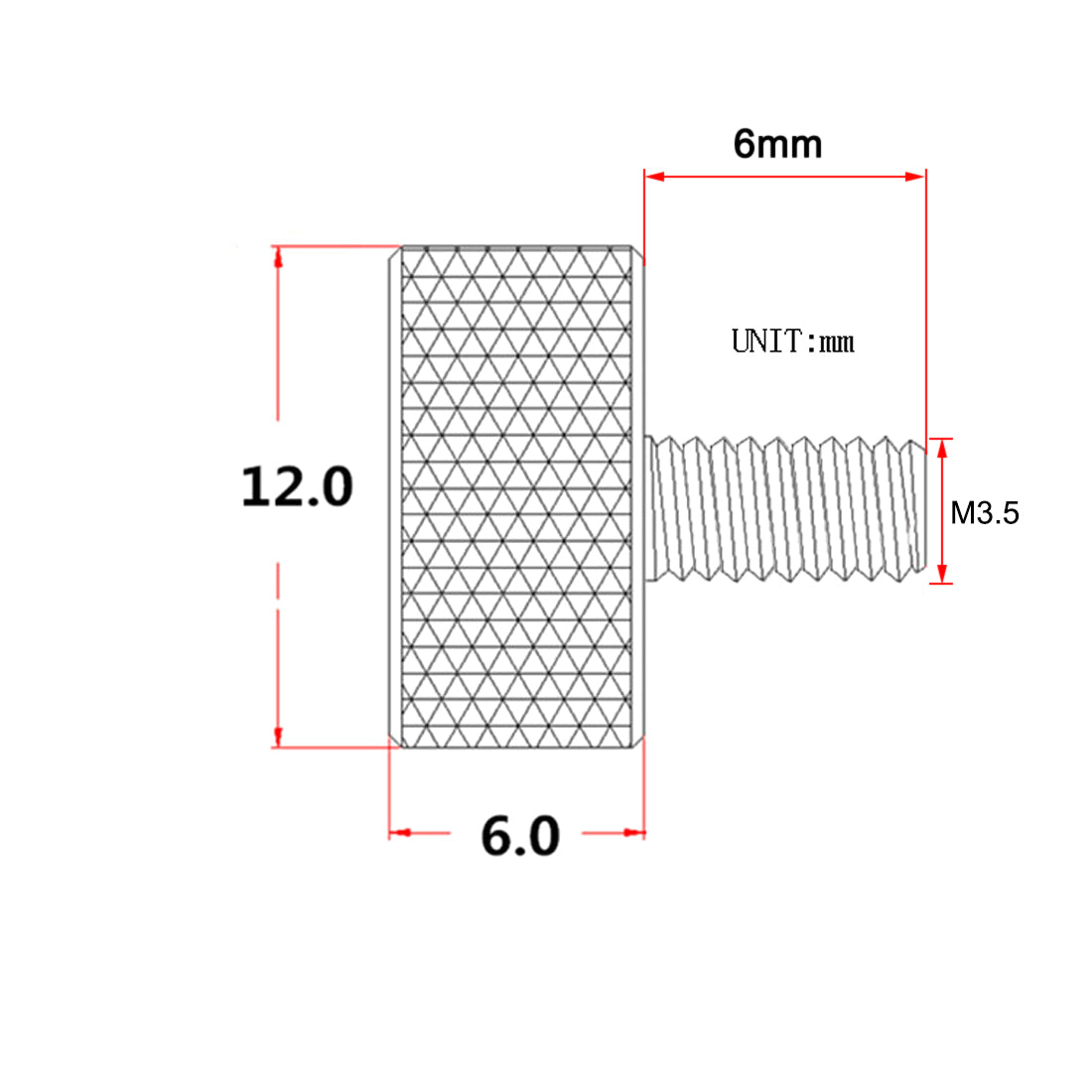 Harfington Graphics Card Flat Head Knurled Thumb Screws Black M3.5x6mm 10pcs