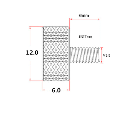 Harfington Graphics Card Flat Head Knurled Thumb Screws Black M3.5x6mm 10pcs