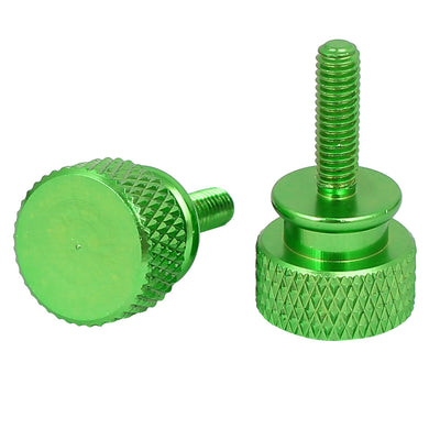 Harfington Computer PC Case Fully Threaded Knurled Thumb Screws Green M3.5x12mm 4pcs