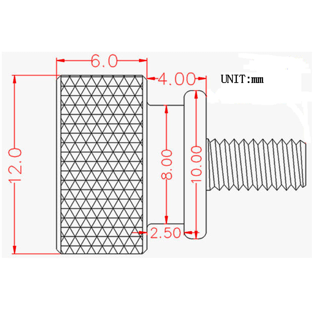 Harfington Computer PC Case Fully Threaded Knurled Thumb Screws Green M3.5x12mm 4pcs