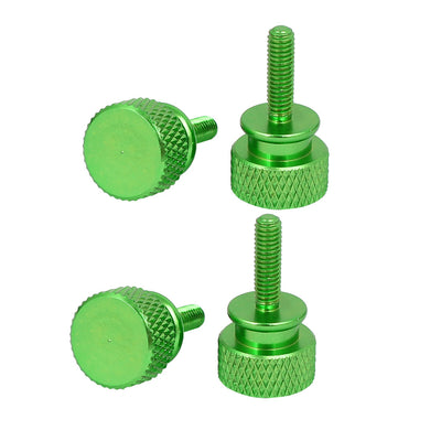 Harfington Computer PC Case Fully Threaded Knurled Thumb Screws Green M3.5x12mm 4pcs