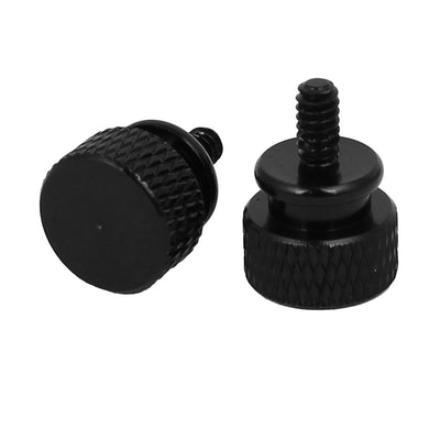 Harfington Computer PC Case Fully Threaded Knurled Thumb Screws Black 6#-32 4pcs