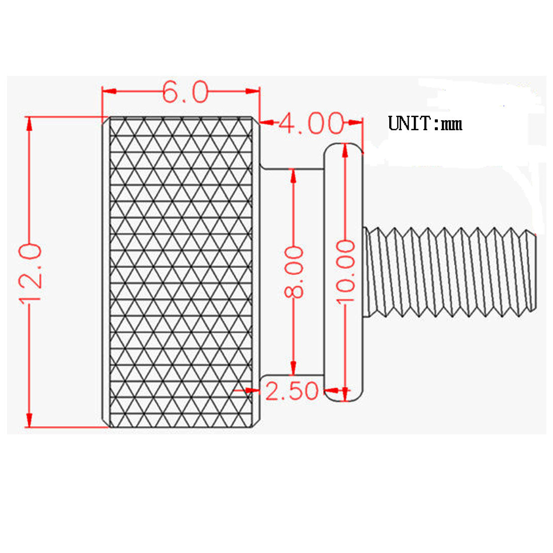 Harfington Computer PC Case Fully Threaded Knurled Thumb Screws Black 6#-32 4pcs