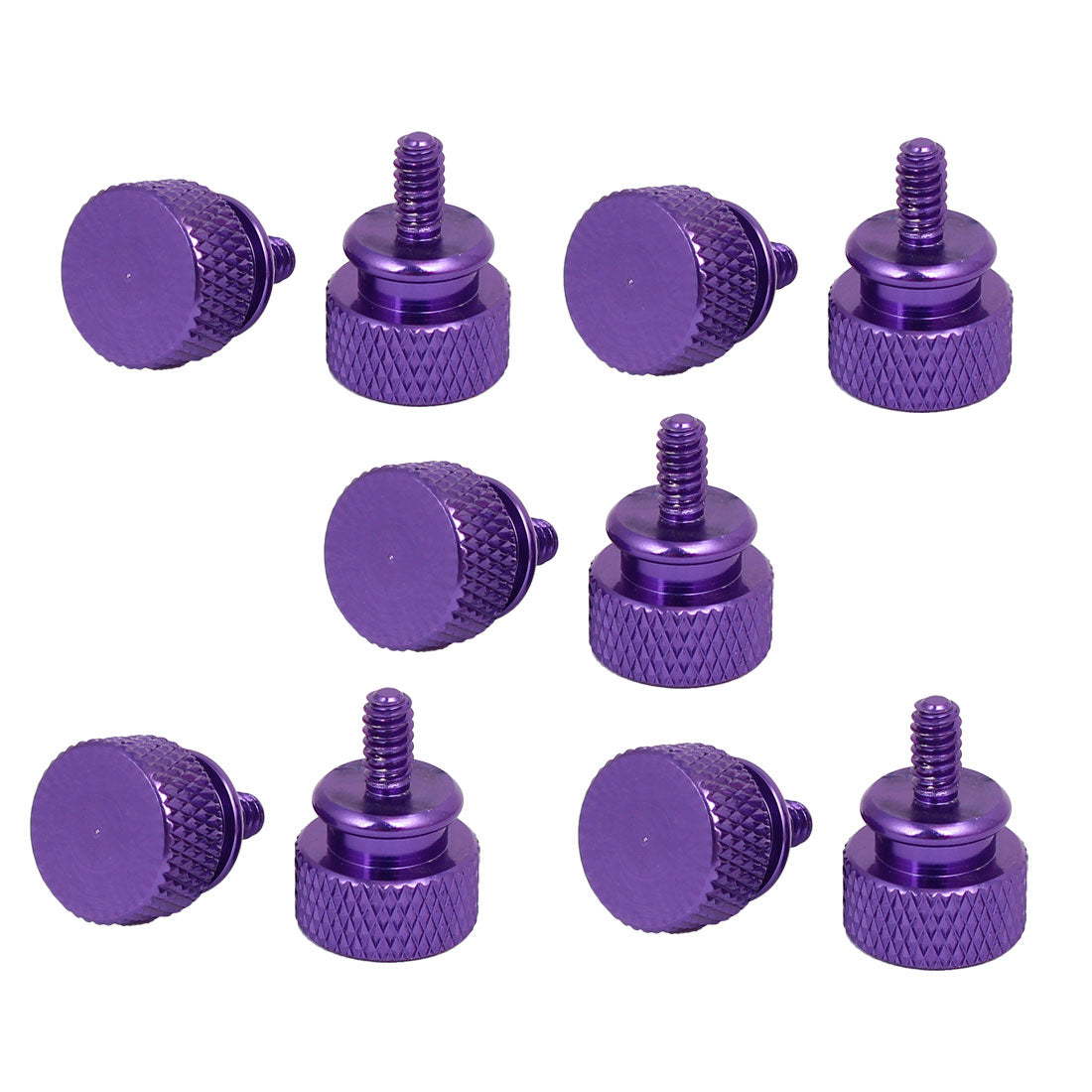 Harfington Computer PC Case Fully Threaded Knurled Thumb Screws Purple 6#-32 10pcs