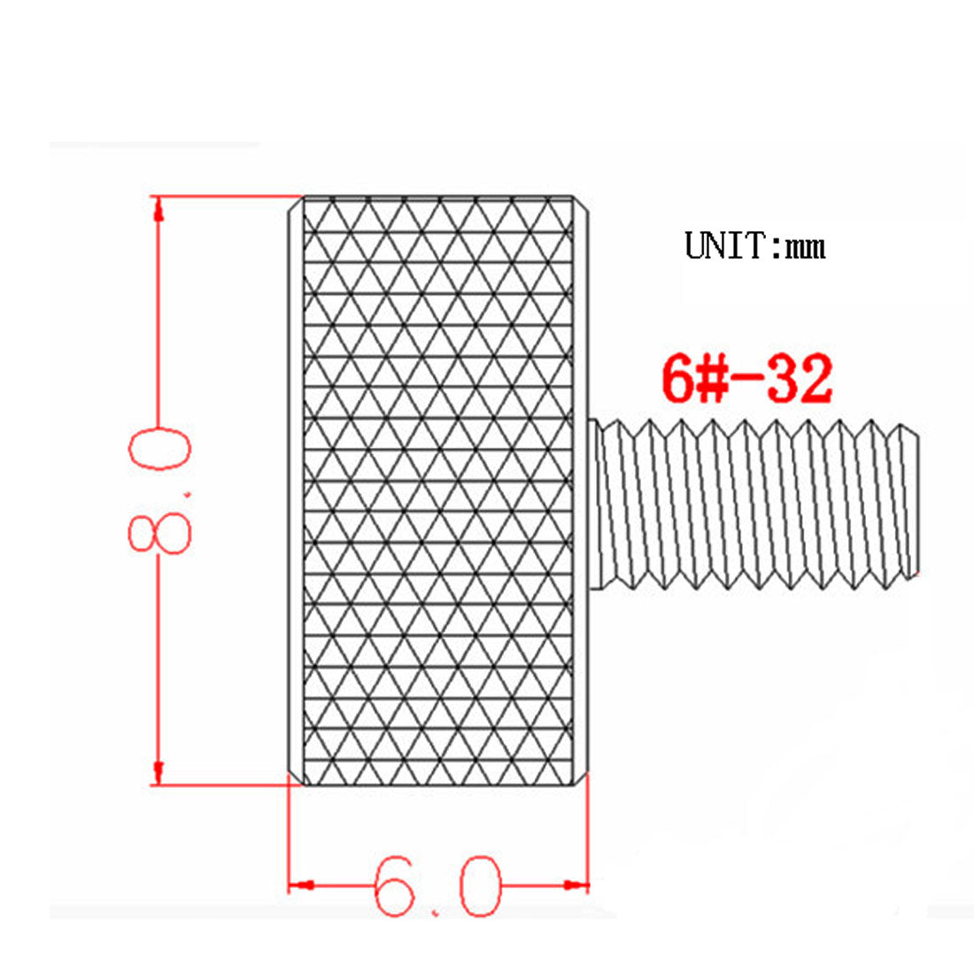 Harfington Computer Graphics Card Round Head Knurled Thumb Screws Wine Red 6#-32 4pcs
