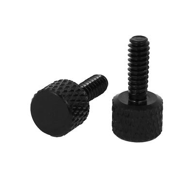 Harfington Computer Graphics Card Round Head Knurled Thumb Screws Black 6#-32 4pcs