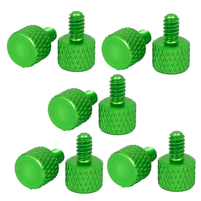 Harfington Computer Graphics Card Flat Head Knurled Thumb Screws Green 6#-32 10pcs