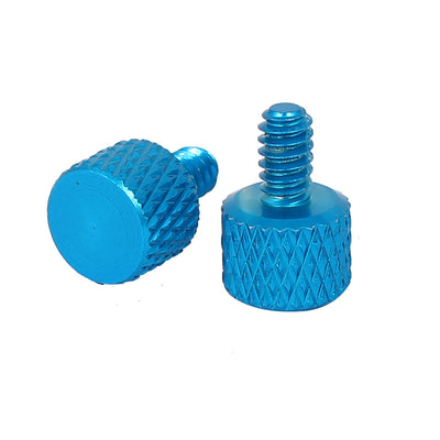 Harfington Computer Graphics Card Flat Head Knurled Thumb Screws Sky Blue 6#-32 10pcs