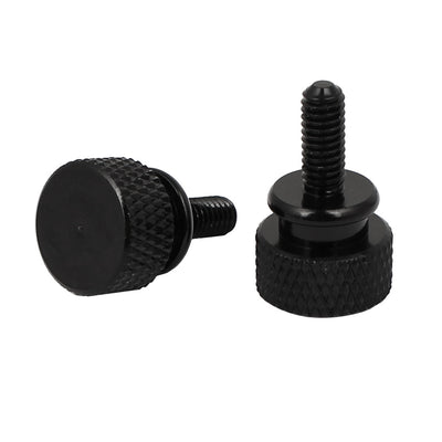 Harfington Computer PC Case Shoulder Type Knurled Thumb Screw Black M4x10mm 10pcs