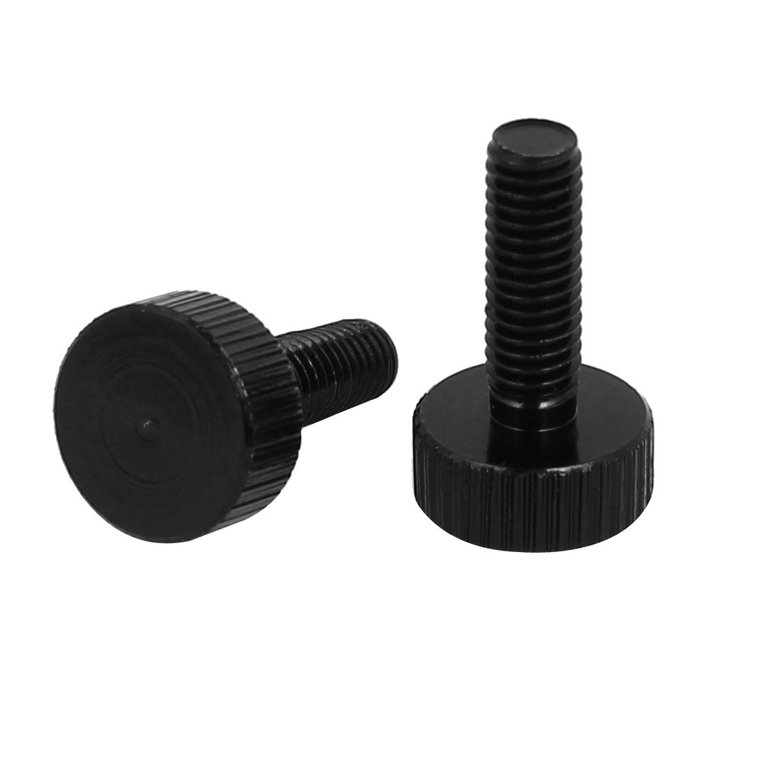 Harfington Computer PC Case Aluminum Flat Head Knurled Thumb Screws Black M5x15mm 4pcs