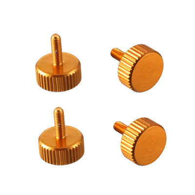 Harfington Computer PC Case Aluminum Knurled Head Thumb Screws Gold Tone M2.6x8mm 4pcs