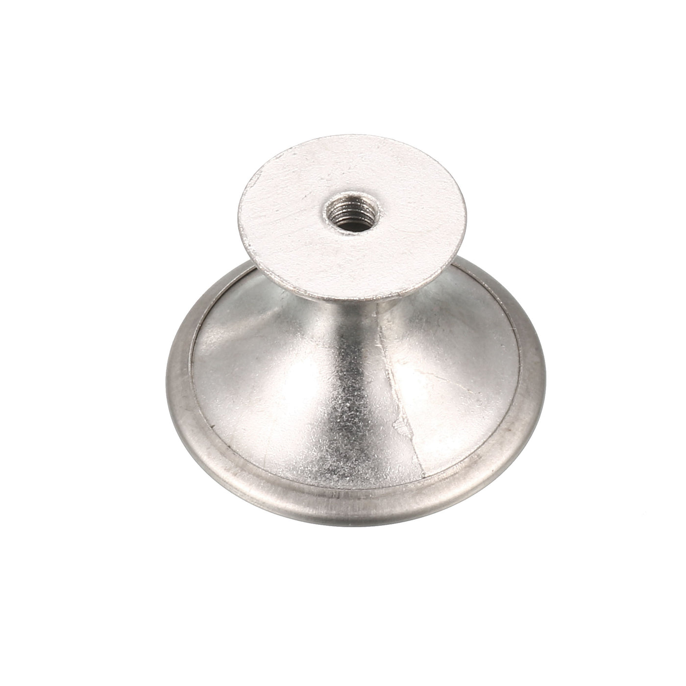 uxcell Uxcell Cabinet Drawer Single Hole Round Pull Knobs Silver Tone 27mmx21mm 20pcs