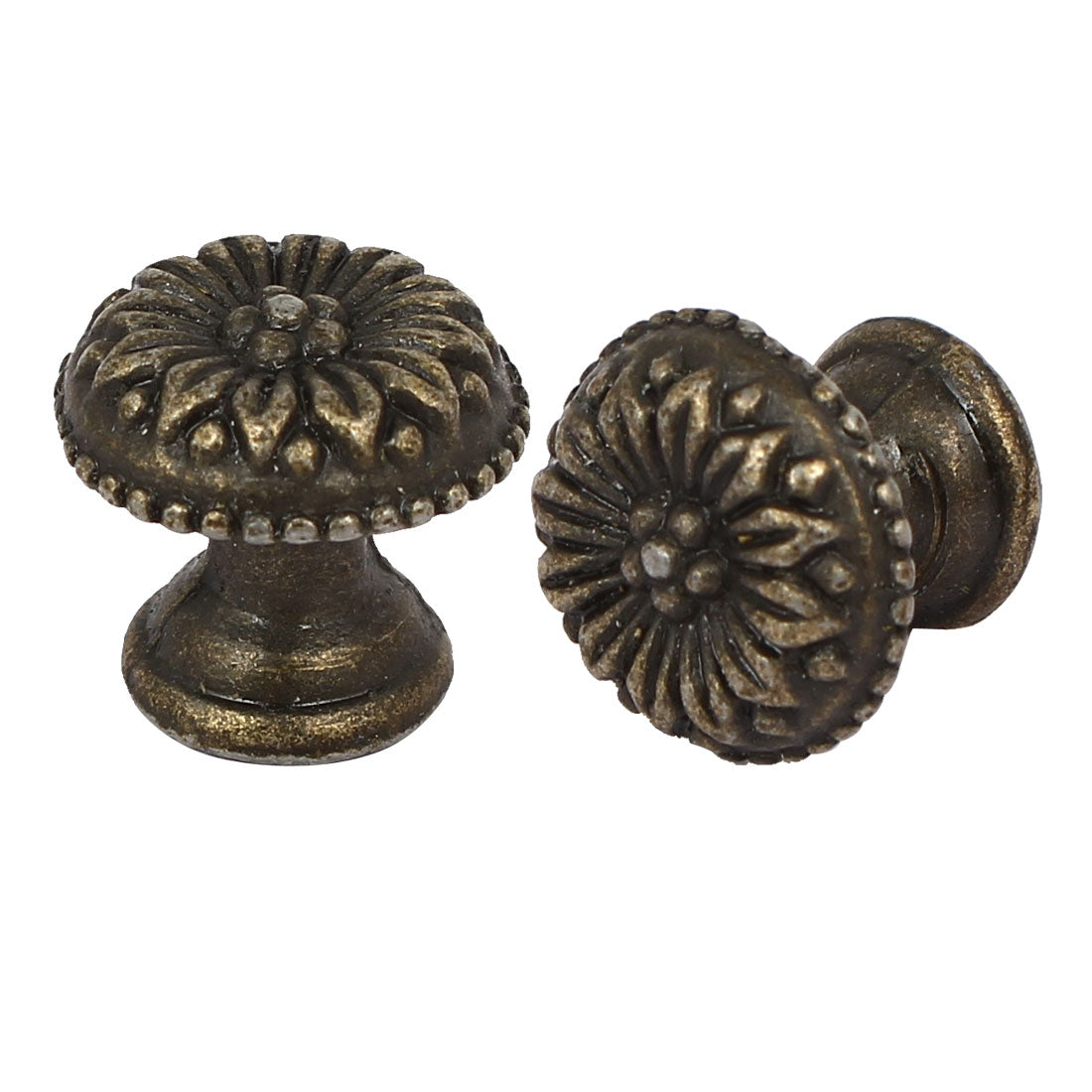 uxcell Uxcell Drawer Dresser Single Hole Metal Round Pull Knob Bronze Tone 2PCS