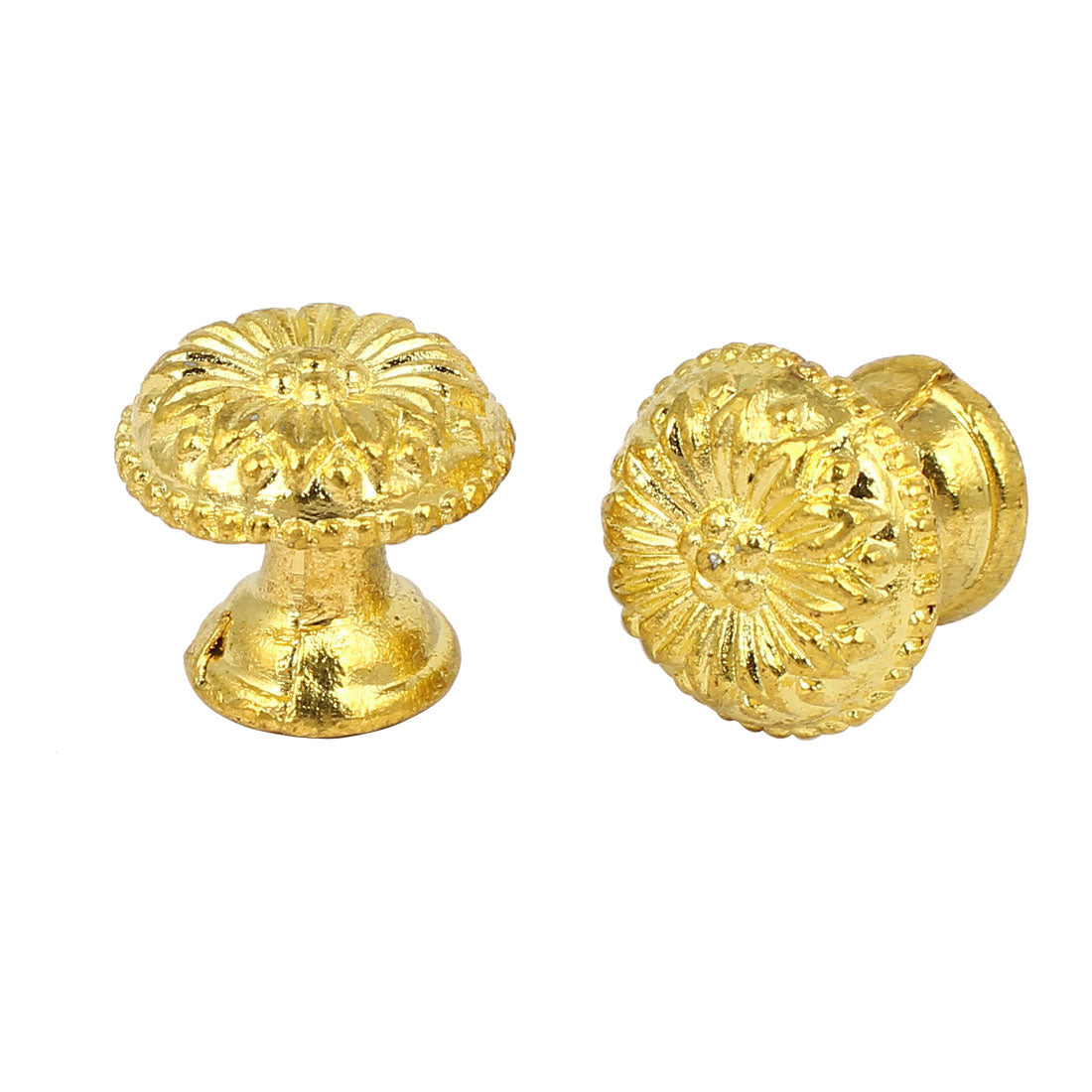 uxcell Uxcell Cabinet Drawer Dresser Door Single Hole Round Pull Knob Gold Tone 5PCS