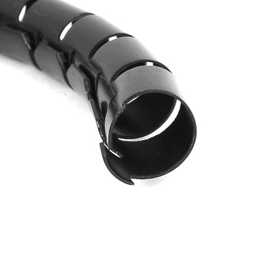Harfington 15mm Flexible Spiral Tube Cable Wire Wrap Computer Manage Cord Black 1.5M w Clip