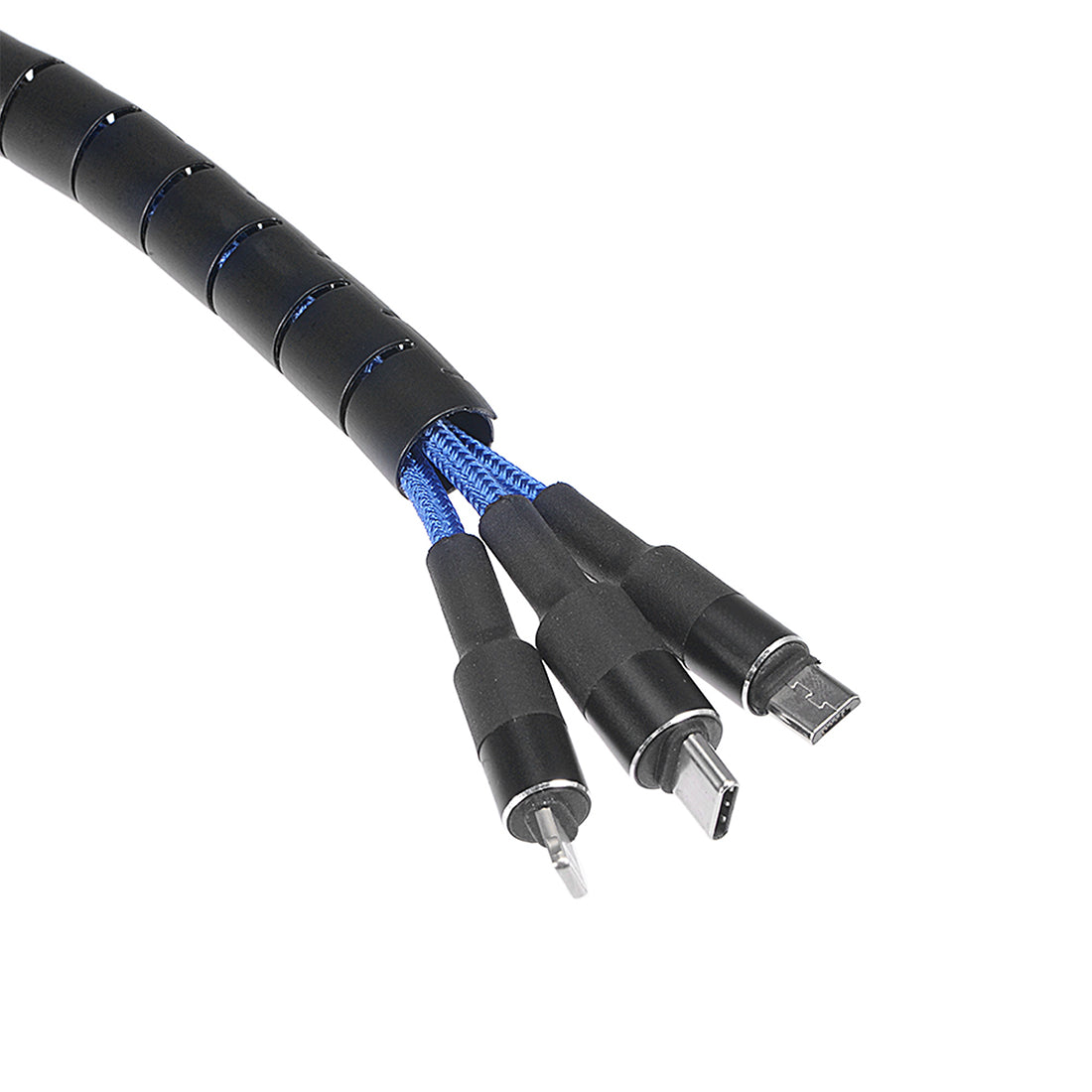 Harfington 15mm Flexible Spiral Tube Cable Wire Wrap Computer Manage Cord Black 1.5M w Clip