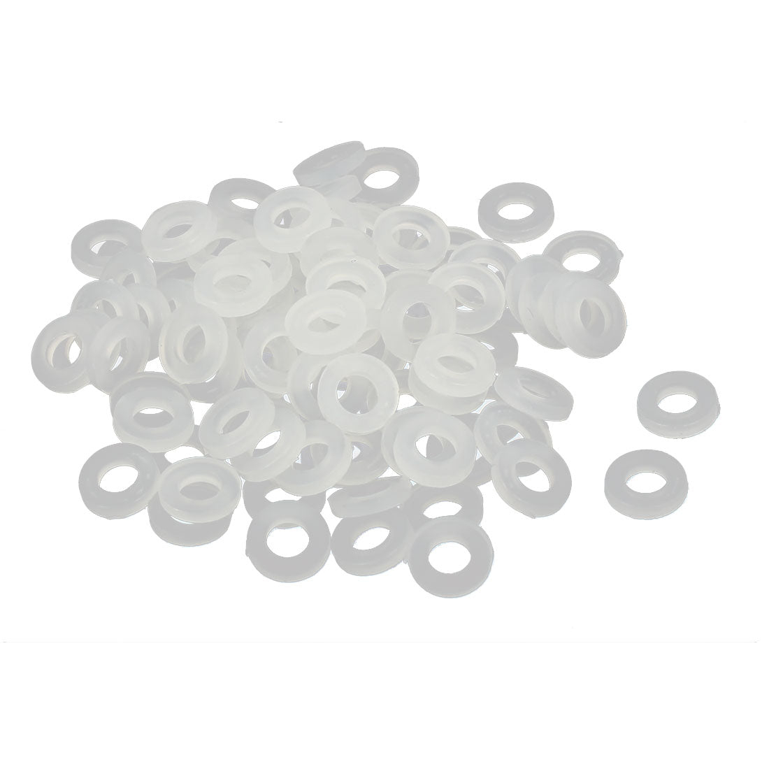 Harfington M2.5 x 5mm x 1mm Nylon Flat Washers Spacers Gaskets Fastener grey white 100PCS