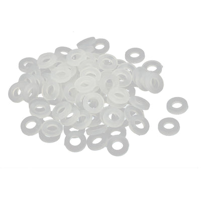 Harfington M2.5 x 5mm x 1mm Nylon Flat Washers Spacers Gaskets Fastener grey white 100PCS