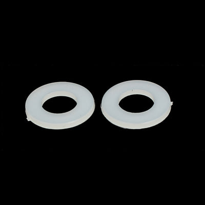 Harfington M8 x 16mm x 1.4mm Nylon Flat Insulating Washers Gaskets Spacers grey white 100PCS