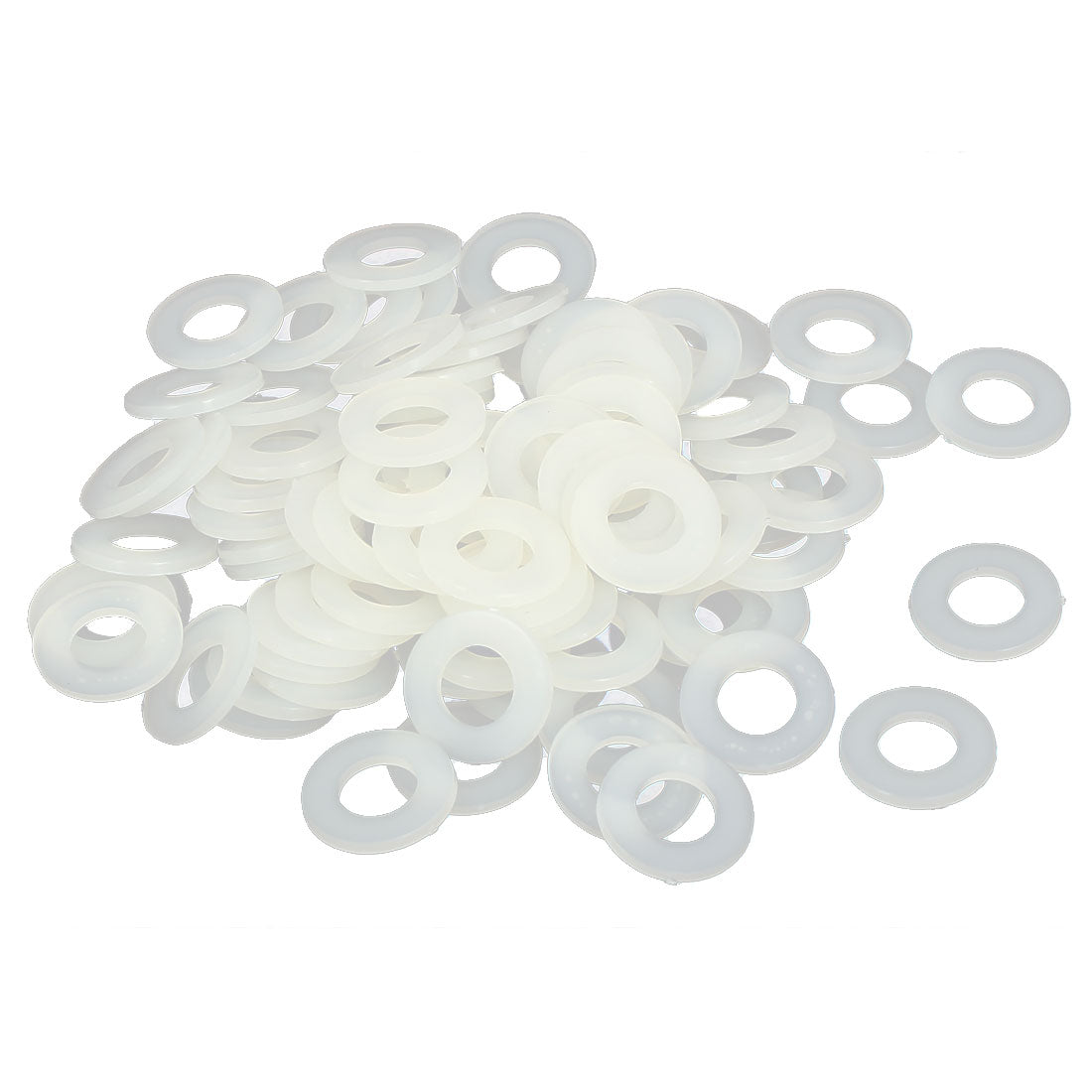 Harfington M8 x 16mm x 1.4mm Nylon Flat Insulating Washers Gaskets Spacers grey white 100PCS