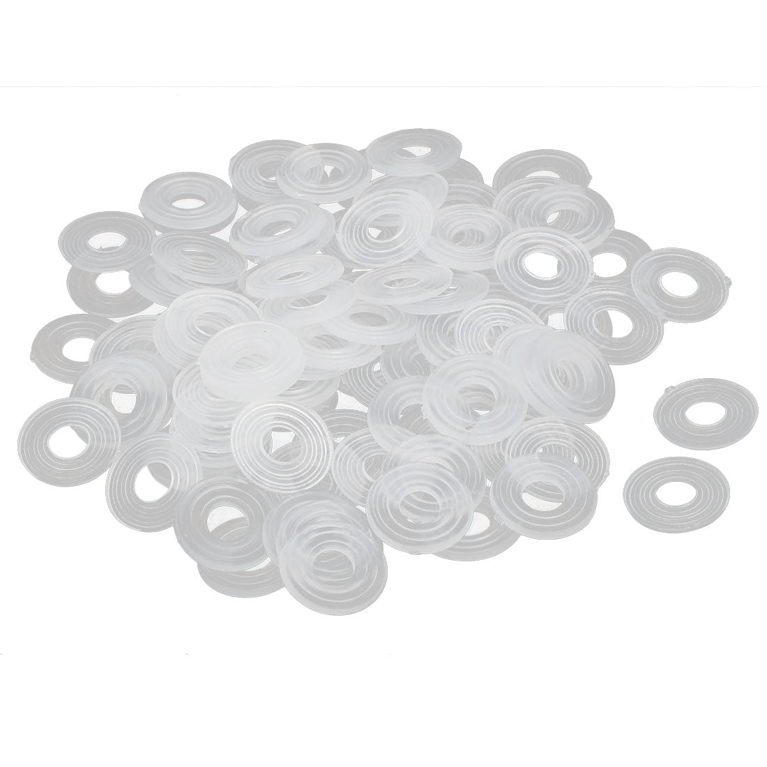 Harfington PE Plastic Insulation Flat Spacer Washers Gasket Rings, Clear, Pack of 100