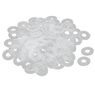 Harfington PE Plastic Insulation Flat Spacer Washers Gasket Rings, Clear, Pack of 100