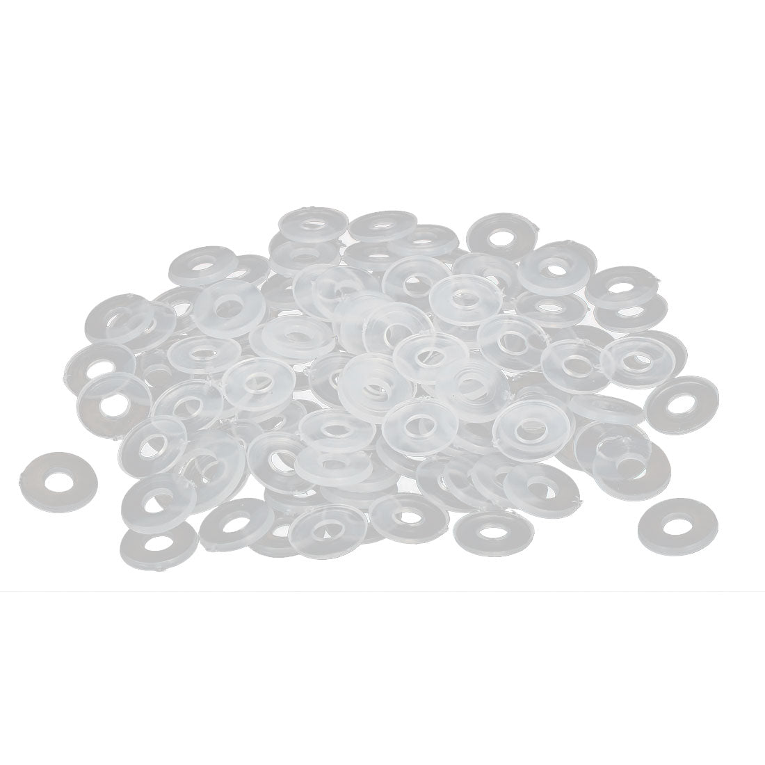 Harfington PE Plastic Insulation Flat Spacer Washers Gasket Rings, Clear, Pack of 100