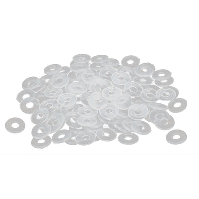 Harfington PE Plastic Insulation Flat Spacer Washers Gasket Rings, Clear, Pack of 100