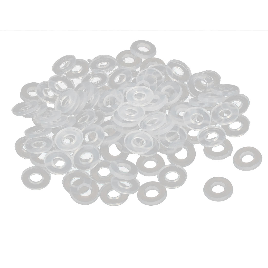 Harfington PE Plastic Insulation Flat Spacer Washers Gasket Rings, Clear, Pack of 100
