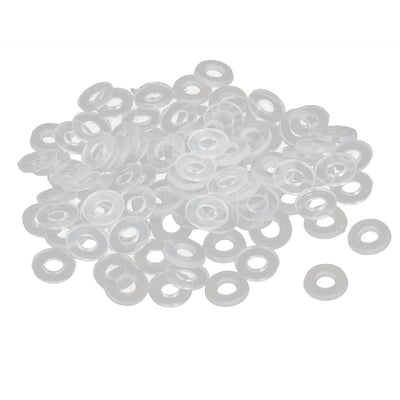 Harfington PE Plastic Insulation Flat Spacer Washers Gasket Rings, Clear, Pack of 100