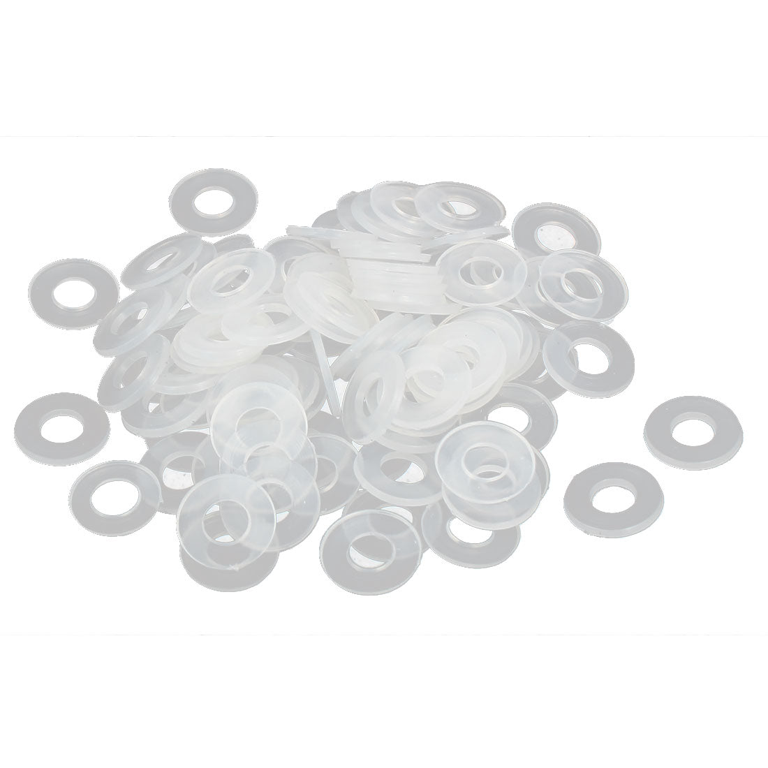 Harfington PE Plastic Insulation Flat Spacer Washers Gasket Rings, Clear, Pack of 100