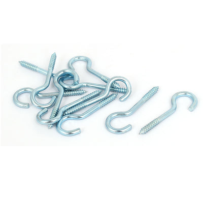 Harfington Garden Round End Zinc Plated Iron Self Tapping Screw Eye Hook 6# 11pcs