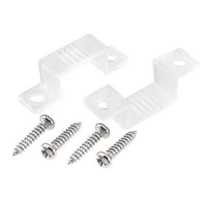 Harfington 14mm x 7mm Plastic LED Light Strip Fixing Mounting Bracket Clear 50pcs