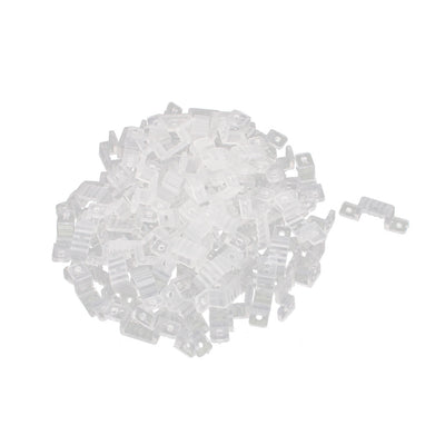 Harfington 15mm x 7mm Plastic LED Light Strip Fixing Mounting Bracket Clear 100pcs