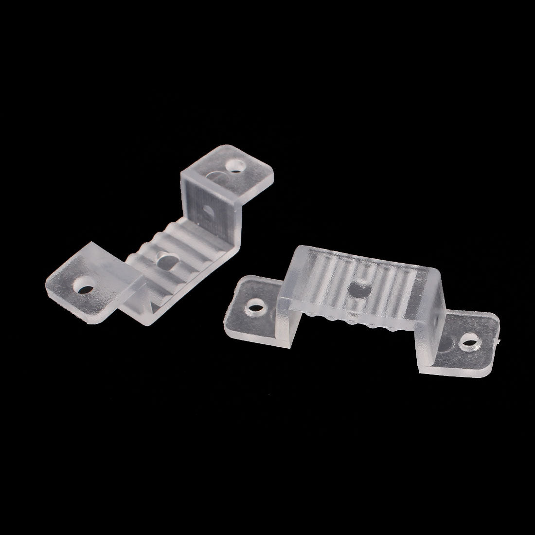 Harfington 16mm x 8mm Plastic LED Fixing Mounting Bracket Clear 50pcs