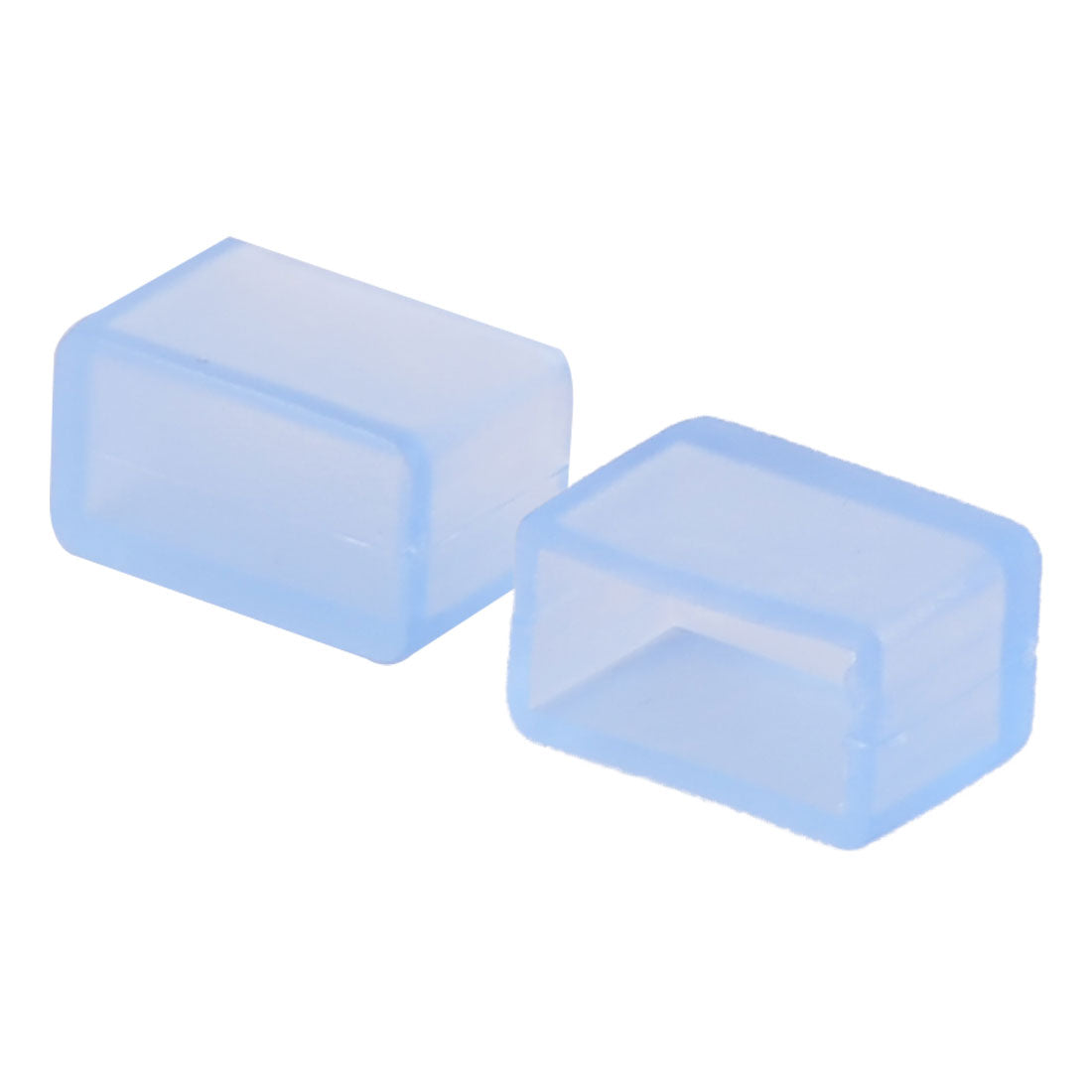 Harfington 16mm x 8mm Rubber LED Strip Light End Cap Cover Sky Blue 100 PCS