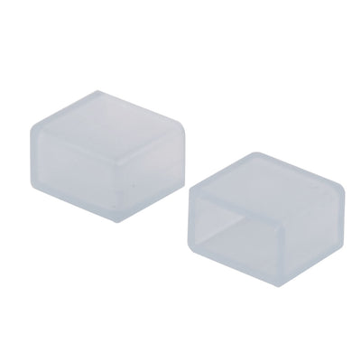 Harfington 18mm x 11mm x 15mm Rubber LED Strip Light End Cap Cover Sky Blue 50 PCS