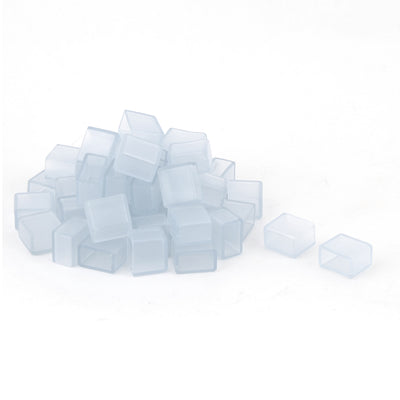 Harfington 18mm x 11mm x 15mm Rubber LED Strip Light End Cap Cover Sky Blue 50 PCS